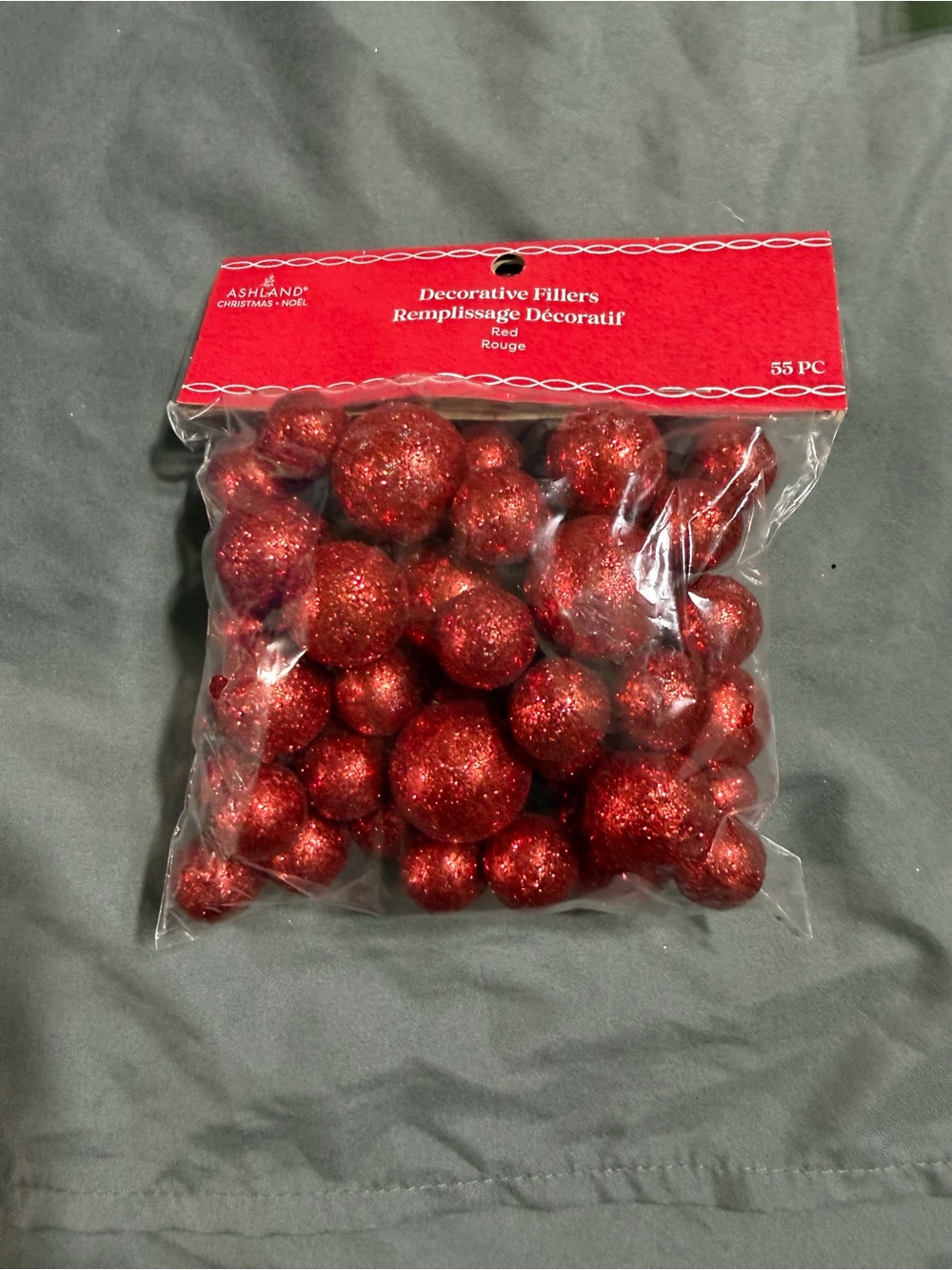 Ashland Red Glitter Decorative Ball Ornaments